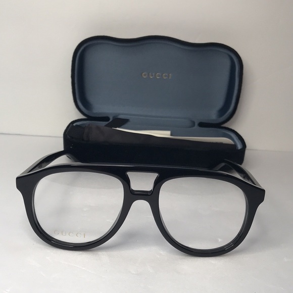 Authentic GUCCI GG1320O 001 This aviator Gucci optical comes shiny black frame. - Picture 5 of 15